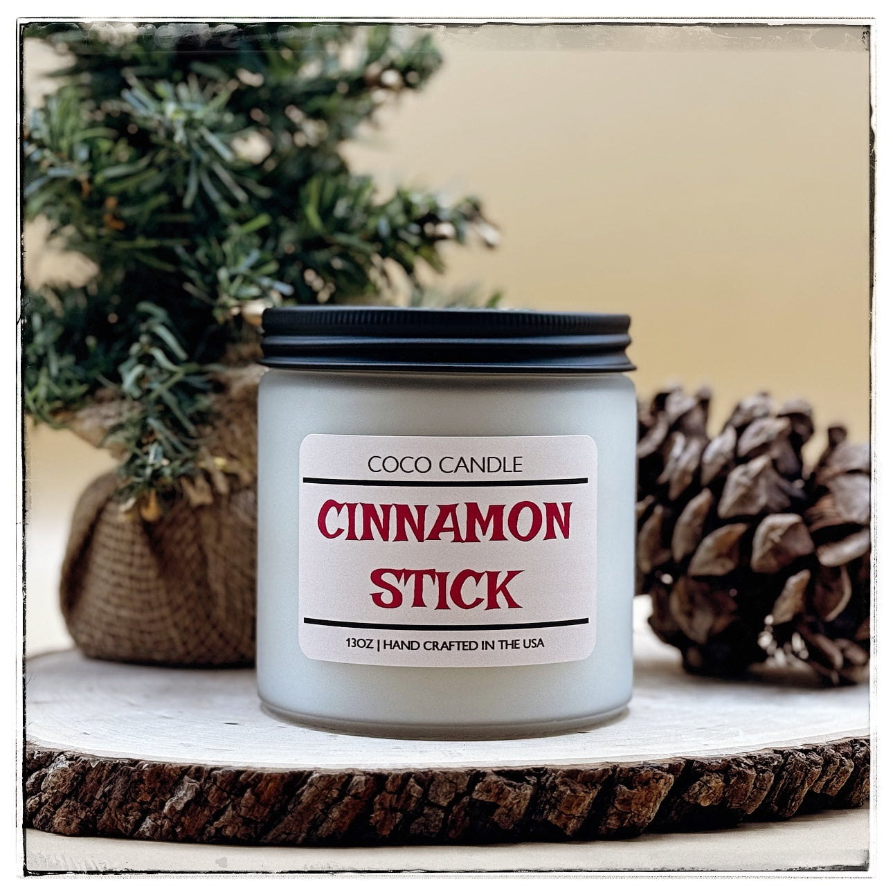 Cinnamon Sticks Luxury Coconut + Soy Wax Wood Wick Candle